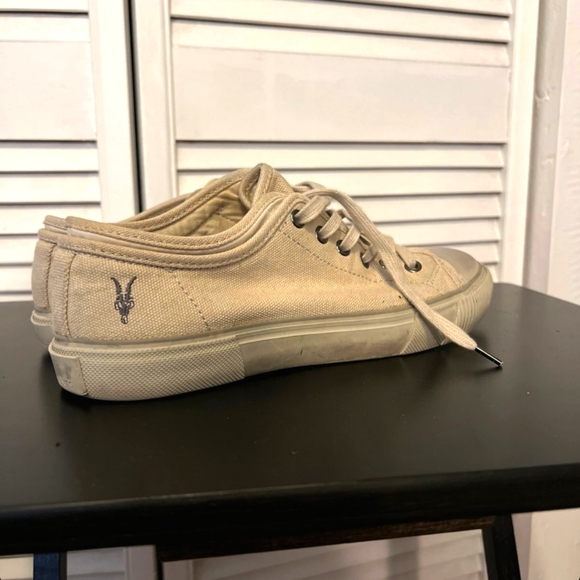 AllSaints cream colored canvas sneakers - m8 w9.5 - Picture 3 of 8